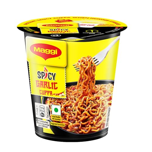 Image of MAGGI Spicy Garlic Instant Cuppa Noodles, Delicious Slurpy and Saucy Taste, 70.5g