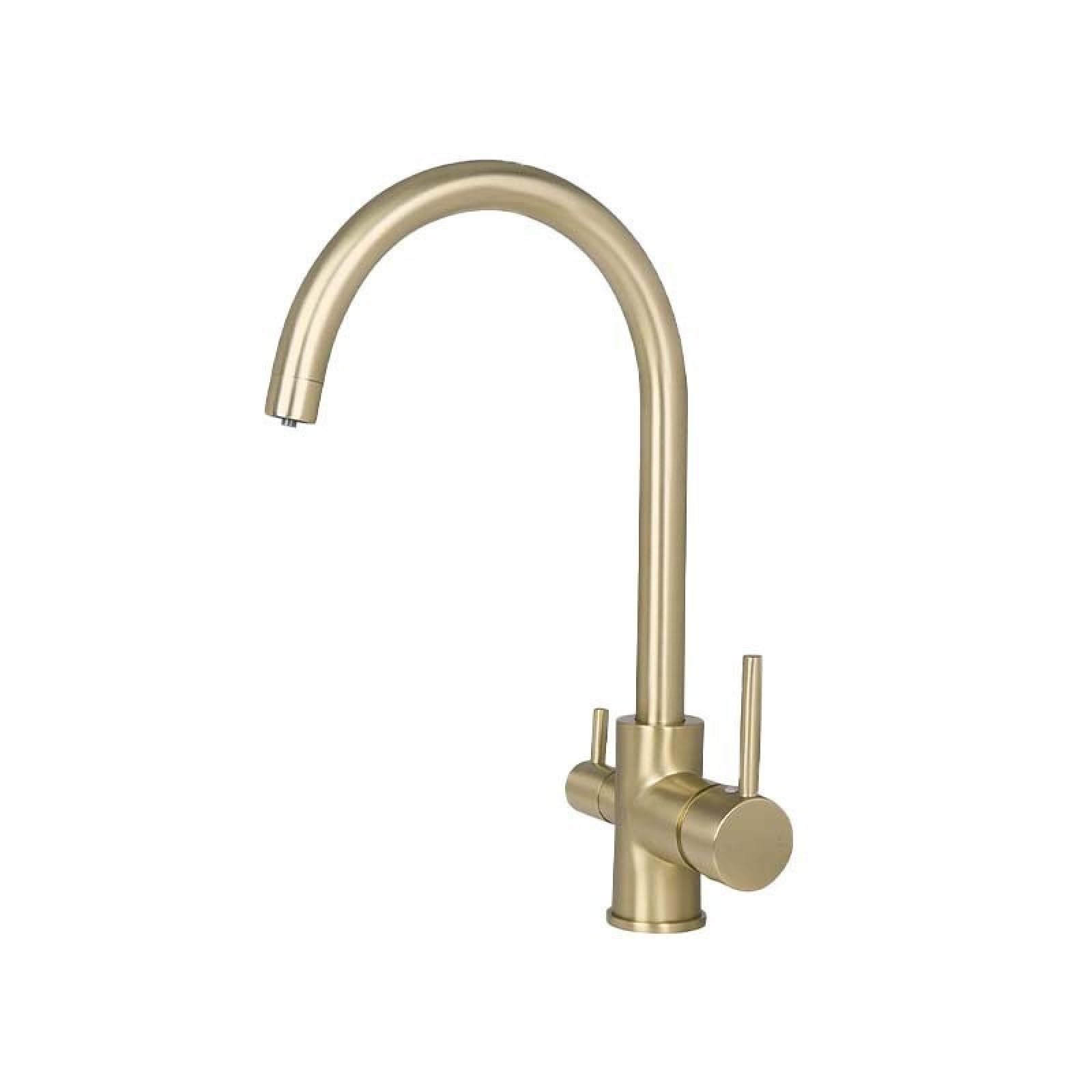 Fanjubei String Gold Hot And Cold Water Purification Kitchen Faucet, Brushed Gold