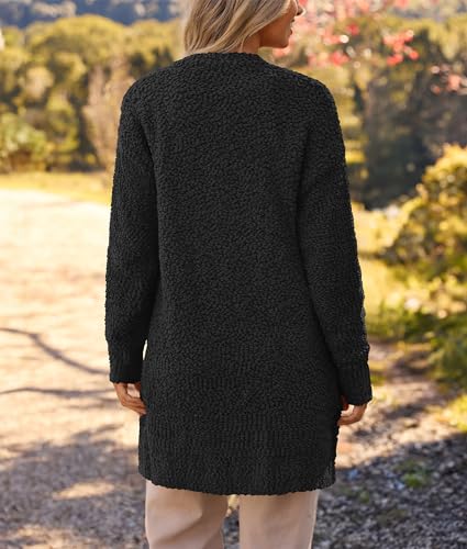 Image of MEROKEETY Women's Long Sleeve Soft Chunky Knit Sweater Open Front Cardigans Outwear Coat