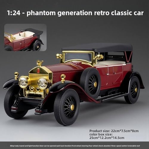 Image of WORSHIPER 1:24 Diecast Cars Phantom Generation Vintage Car Collectibles,Die Cast Metal Pull Back Cars with Lights and Sounds | Model Car Kits Adults and Boys [Multicolor]