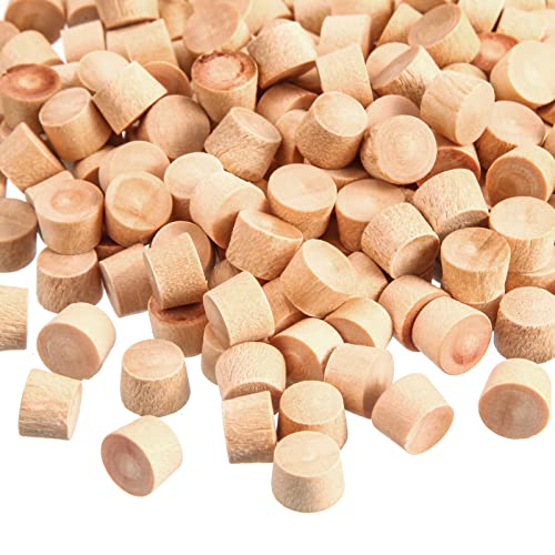 200 Piece Flat Head Wooden Screw Hole Plugs (3/8 Inch) - Hole Plugs & Wood Caps - Wooden Screw Covers