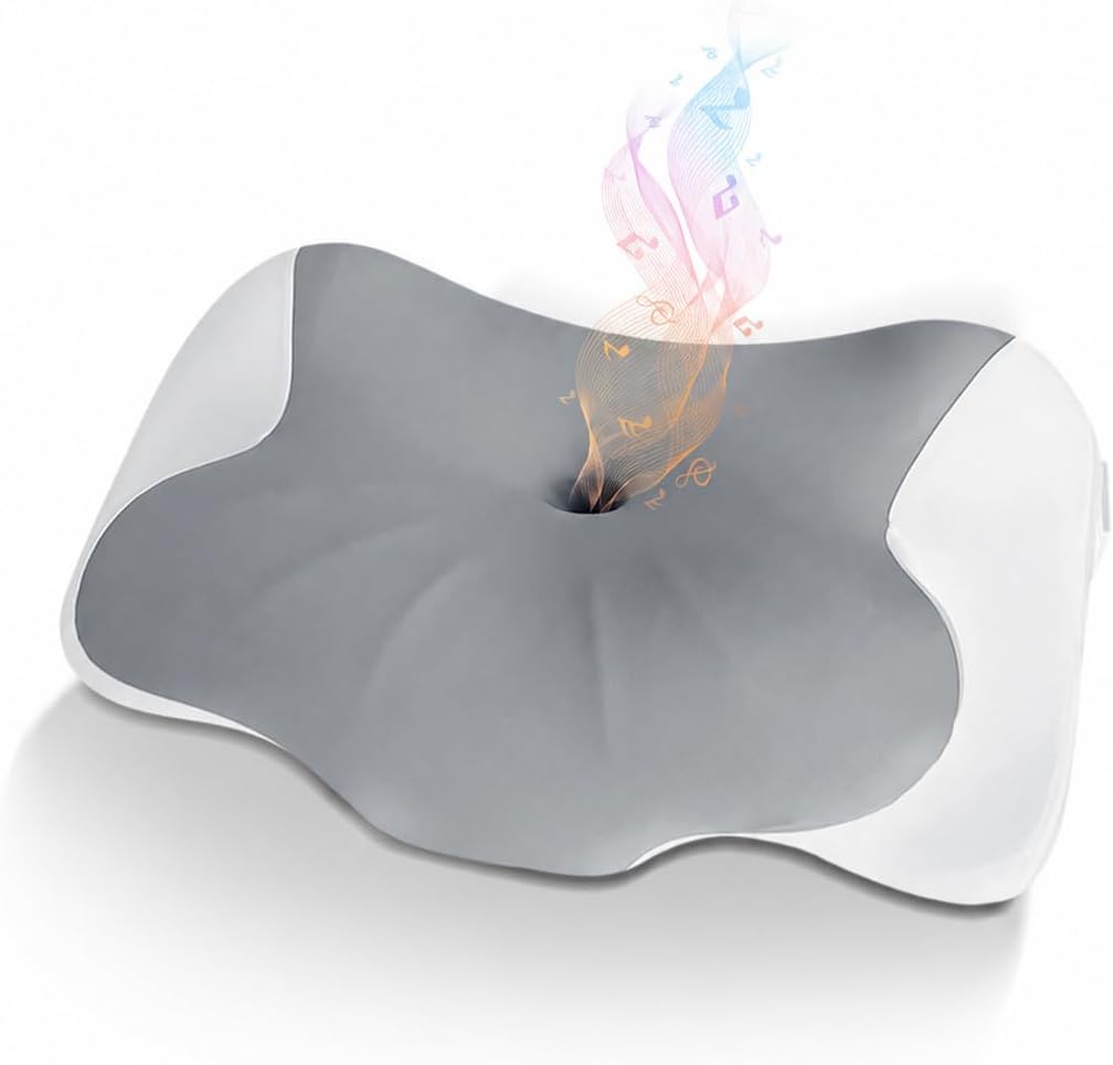 Hopihe Bluetooth Pillow, Sound Pillow for Tinnitus,APP Control White Noise Machine Butterfly Cooling Memory Foam Pillow for Side Back Sleeper