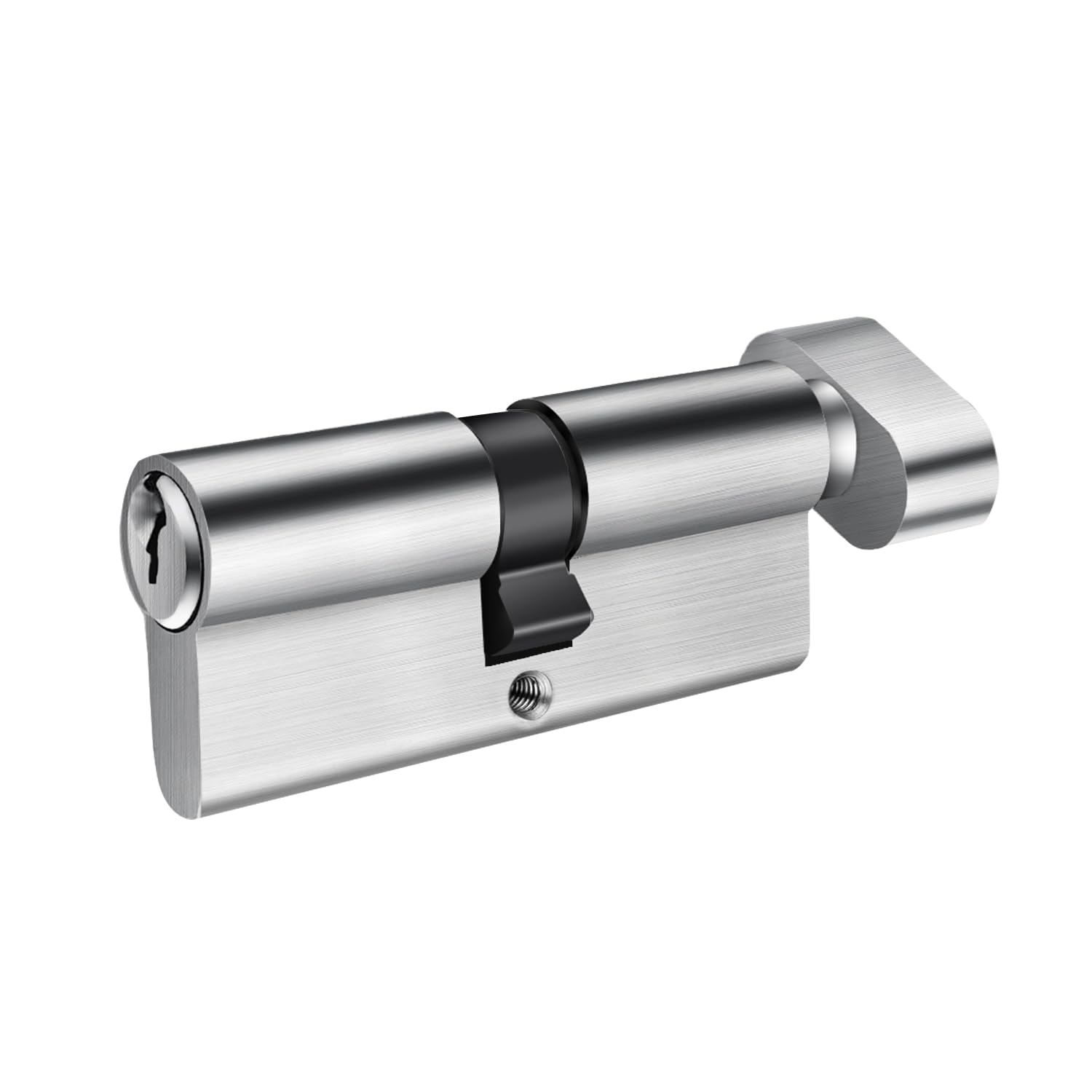 SISAV 55/35T Thumb Turn Euro Lock Cylinder (90mm), Aluminum Clad Brass Material, Nickel Brushed Finish, High Security - Image 2