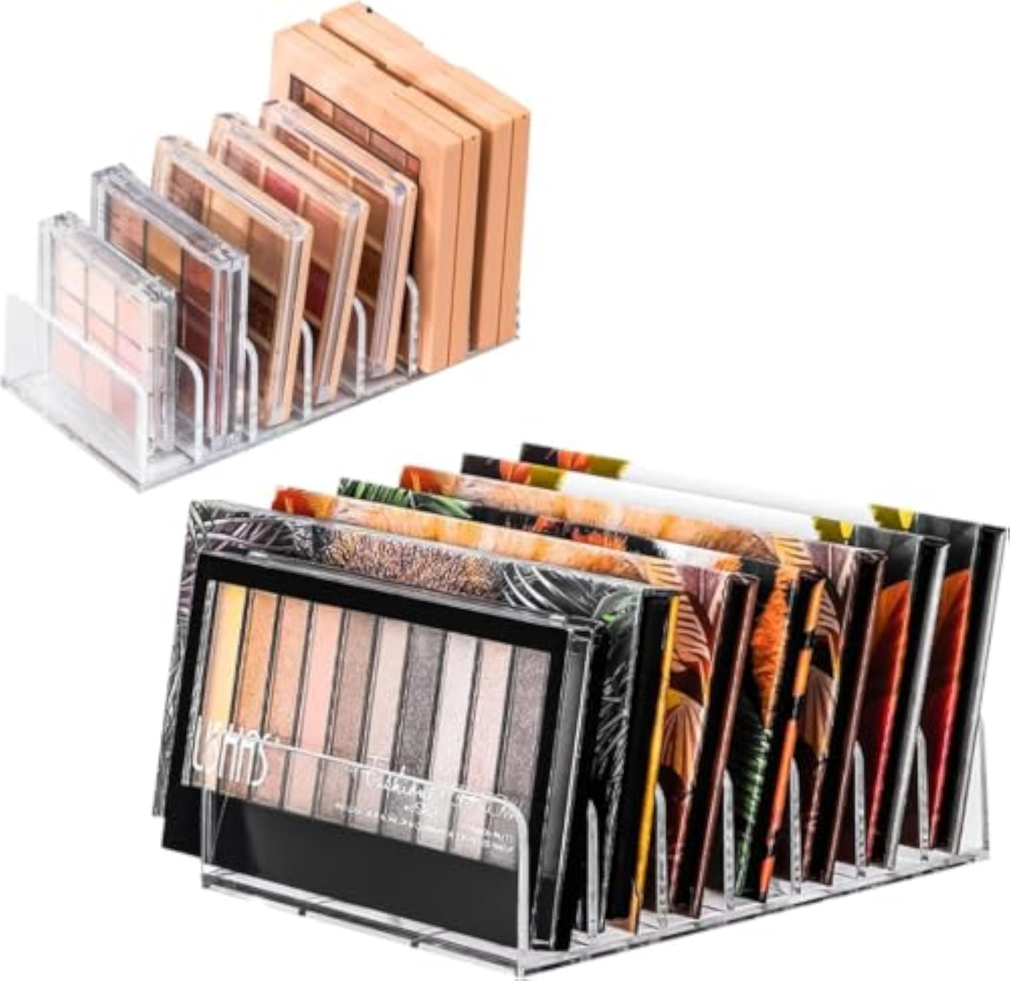 Pack of 2 Transparent Eyeshadow Organisers with 7 Compartments