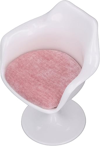 Silla de oficina para casa de muñecas, mano de obra fina, silla blanca de casa de muñecas, silla giratoria informal para casa de muñecas 1:6 (con