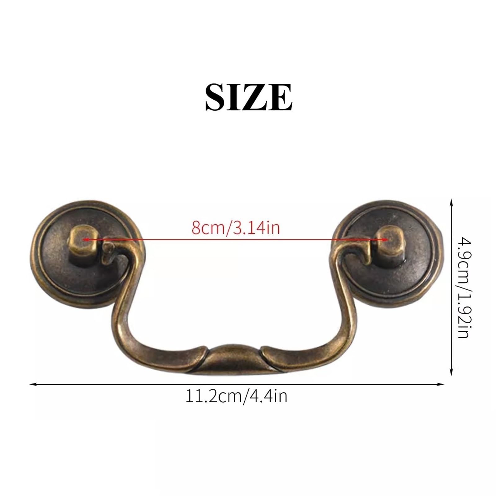 ZAANHA Antique Bronze Cabinet Pulls 3.14 inch Hole Centers Vintage Drawer Handles Retro Dresser Pulls Cabinet Hardware for Drawer Dresser Cabinet Closet(Bronze)