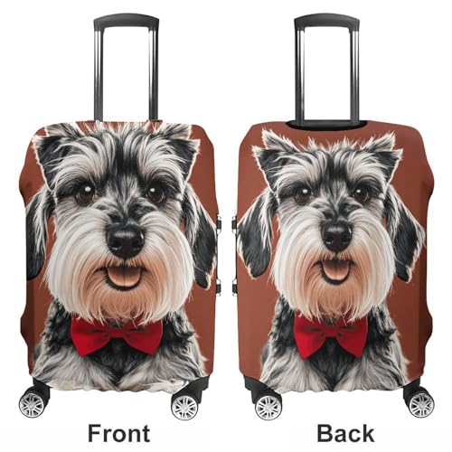 Travel Luggage Cover Elastic Suitcase Protector Anti-Scratch Washable Oil Cute Schnauzer Dogs Luggage Sleeve Tsa Approved Carry on Covers Baggage Cover Fits 18-32 Inch Luggages3