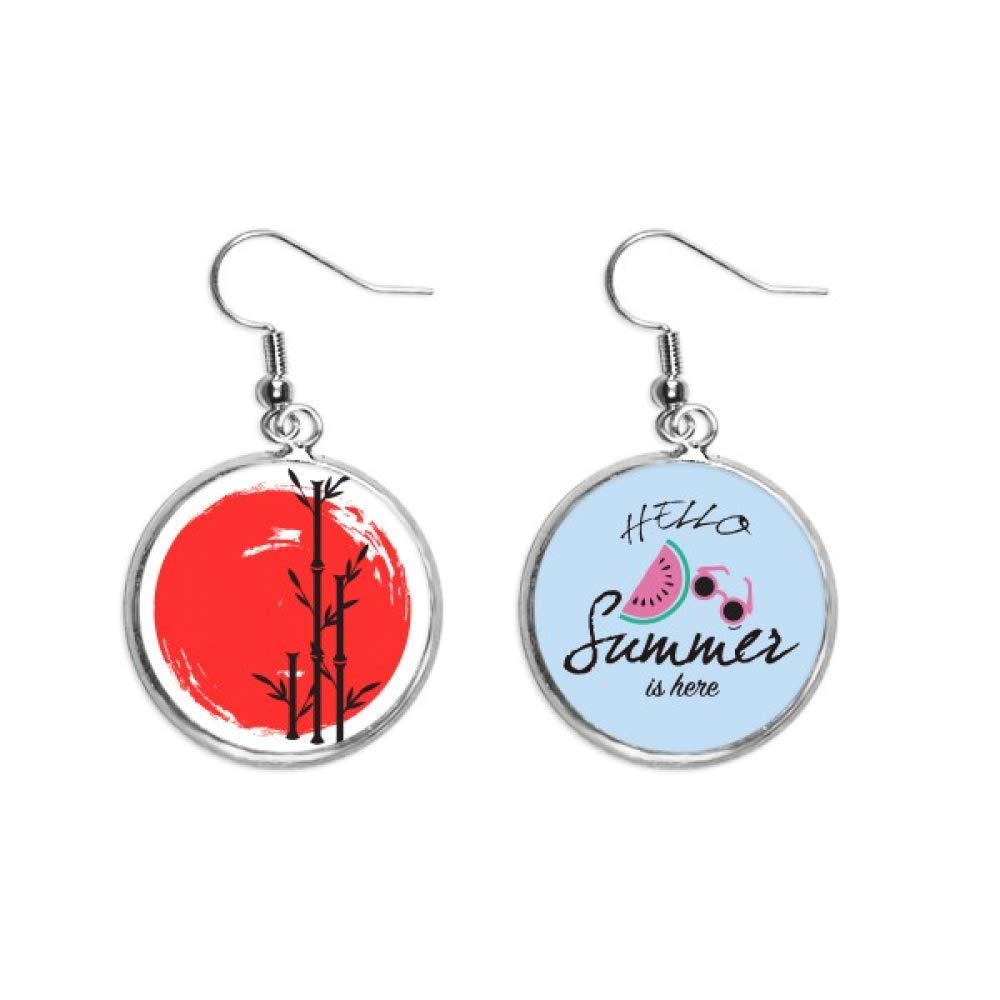 Pendientes de sandía estilo japonés en rojo y negro joyas de verano 5