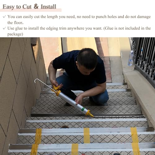 Nariz de escalera de acero inoxidable con protector de borde elegante y seguro 6