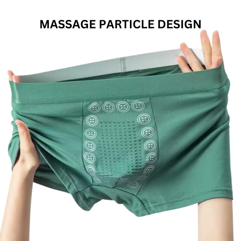 Image of Men's Mid-Rise Magnetic Boxer Briefs | Breathable Stretch Fabric with Energetic Massage Dots Underwear (Random Colors)