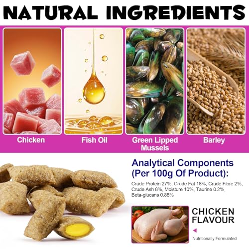 Suppléments Multivitaminiques 15-en-1 À Mâcher pour Chat Et Chatons - Snacks Naturels Et Sains pour Traiter, La Taurine pour L'Intestin, Le Cœur, La Peau Et Le Manteau (Poulet Pendant 30 Jours) – Image 3