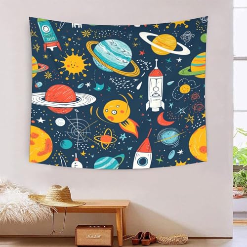 Tapisserie murale galaxie 3D en polyester doux de 150 cm pour décoration de salon