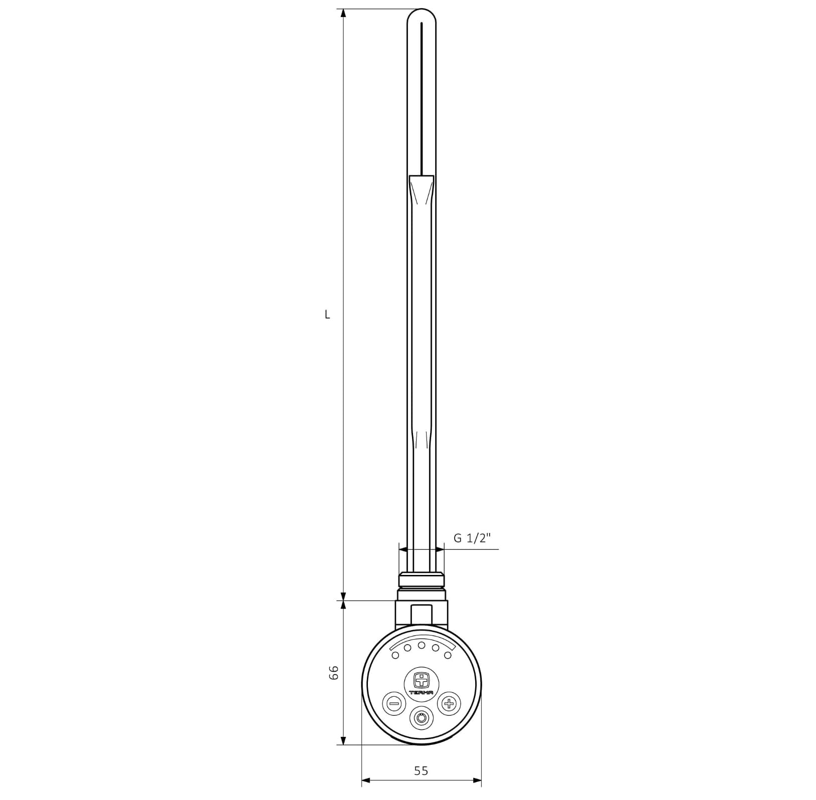 Termostato Electrico/Elemento Termostatico 300W Blanco Para Radiador Toallero Electrico