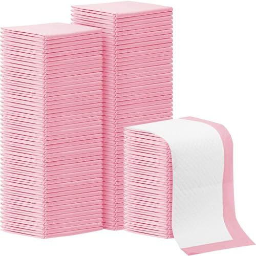 SKY-TOUCH 40 Pieces Baby Disposable Changing Mats Waterproof Baby Changing Pads 60x60 cm Highly Absorbent Leakproof Changing Pad Baby Ultra soft Diaper Changing Mat Underpads for Baby Pink