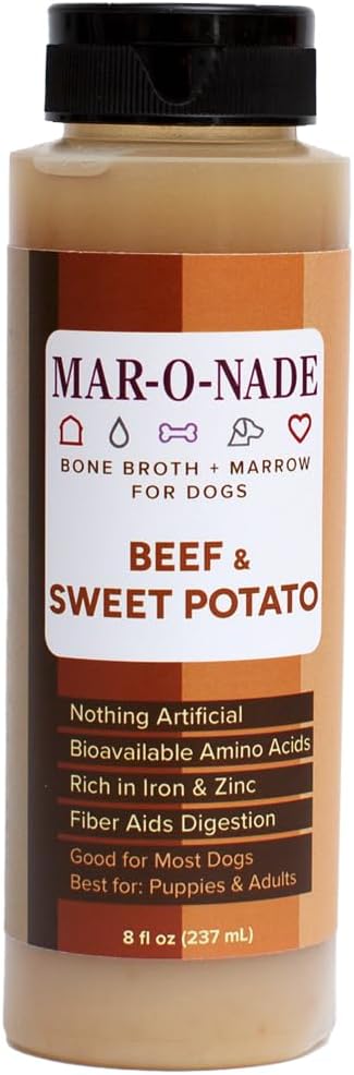 Bone Broth + Marrow for Dogs - Beef & Sweet Potato, 8 fl oz - Grain-Free, AAFCO Compliant, Small-Batch Nutritional Topper