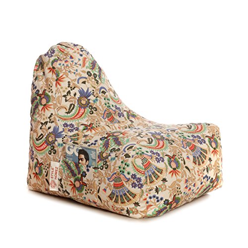 Image of Style Homez Hackey Cotton Canvas Floral Printed Bean Bag XXL Size Filled with Beans Fillers