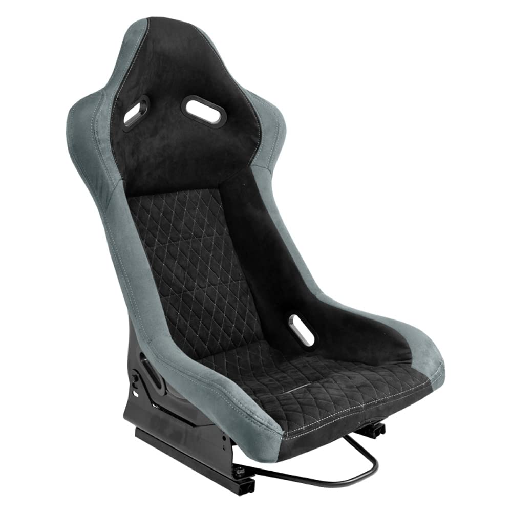 Sedile Sportivo 'LV' - Nero/​Grigio - Schienale Fisso in Poliestere - incl. Slitte
