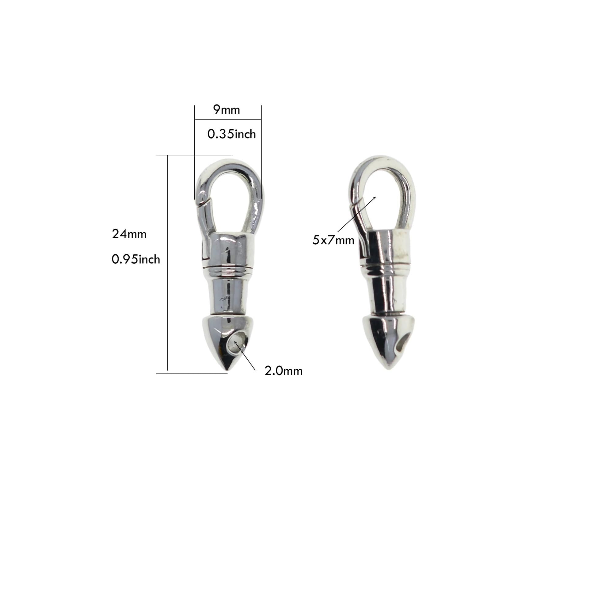 Metalowe zapięcie homarowe 8 sztuk 24mm Korea mini małe stałe 304 zegarek kieszonkowy ze stali nierdzewnej typu Bullet obrotowy klip pring karabińczyk zapięcie klamrowe pozłacana(Mixed color)