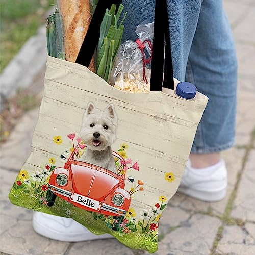 Bageyou Merry Christmas With My Beloved Dog Happy Whippet Dog Green Buffalo Check Plaid Tote Bag Winter Holiday Wreath Shoulder Bag Handbag Casual Tote #TOP3