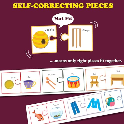 Image of Object Match Jigsaw Puzzle Connecting 2-piece (Set of 21 pcs) for Kids, Childrens and Toddlers - Early Learning Educational Brain Booster with Fun and Engaging - Ages 4+