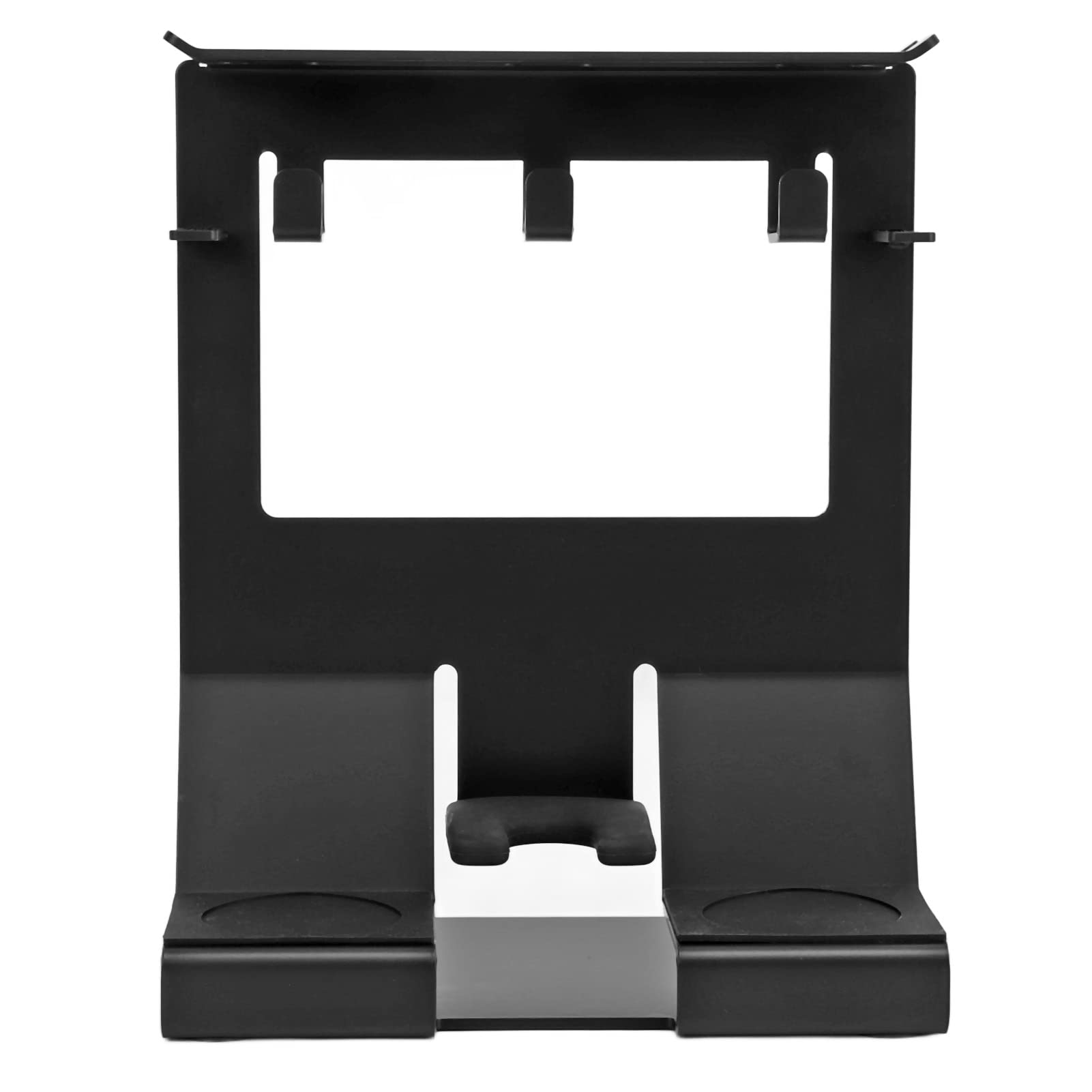 Aufbewahrungsregal für Kaffeeutensilien für Effiziente Organisation Im Heim-Café-Büro, Langlebiges Schwarzes Eisen, Größe 9,1 X 5,8 X 11,5 Zoll (für 51 54 mm Kaffeegriffe)