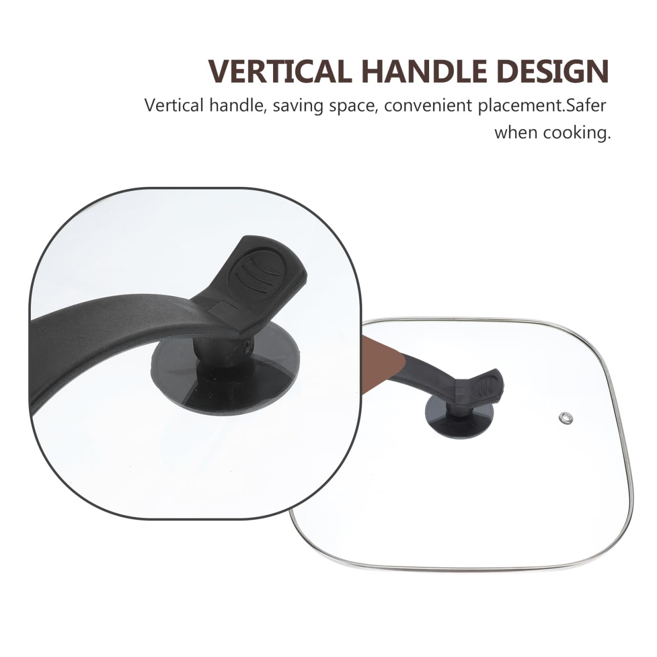 Tapa de Vidrio Asa Vertical Cuadrada 30cm para Olla