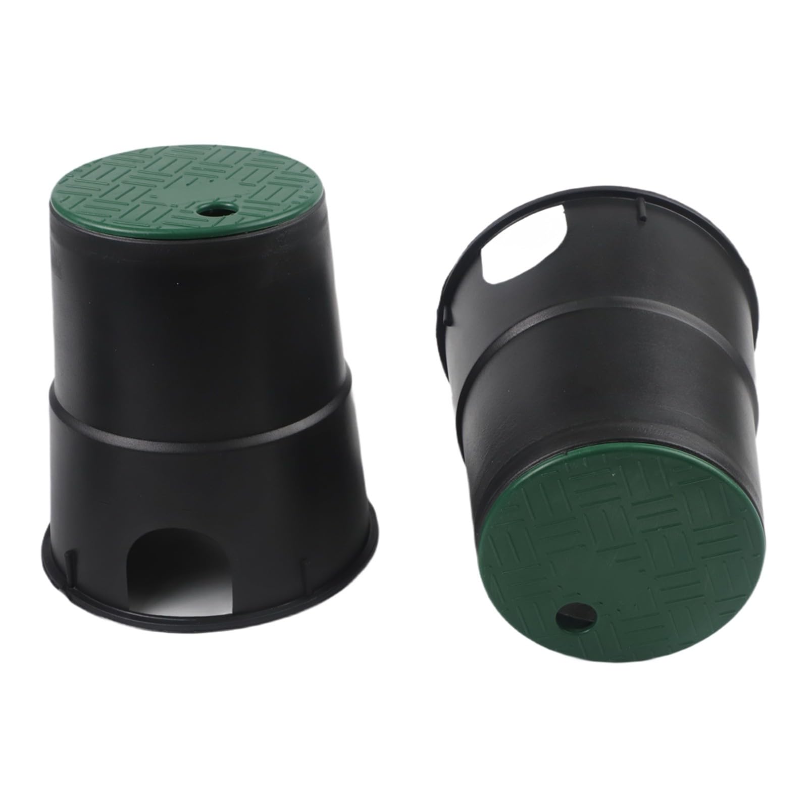 FACAIIO Robuste PP-Bewässerungsventilbox 15,2 cm mit rutschfestem Deckel und verstärkter Struktur für Gartenbewässerung im Freien, 6 Stück, Schwarz