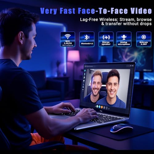 Image of 15.6 Inch Laptop Computer, 16GB RAM 512GB SSD Core i5-7Y54 Lap top, 180 Convertible Notebook Laptops with Win 11 /Office, Backlit Keyboard, FHD Display, 180 Rotating Screen, WiFi5 / BT4.2, Mini HDMI