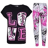 A2Z 4 kids Kids Girls Top Love T Shirt & Splash Print Fashion Legging Set Age 7-13 Years