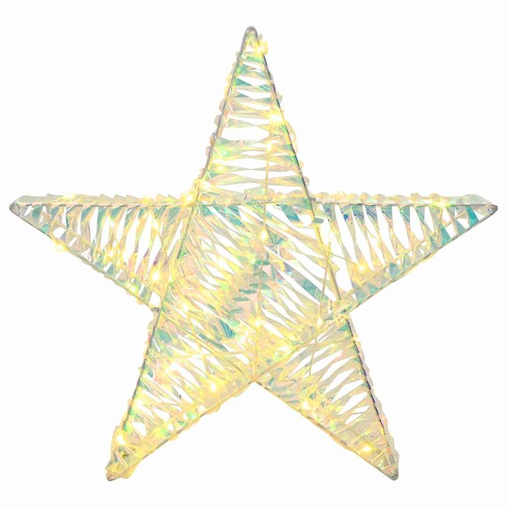 Estrella 3D con 50 ledes blanco cálido PET decoración navideña 55 x 52,5 x 9 cm alimentado por USB para interior y exterior festivo decoración de Adviento ventana salón