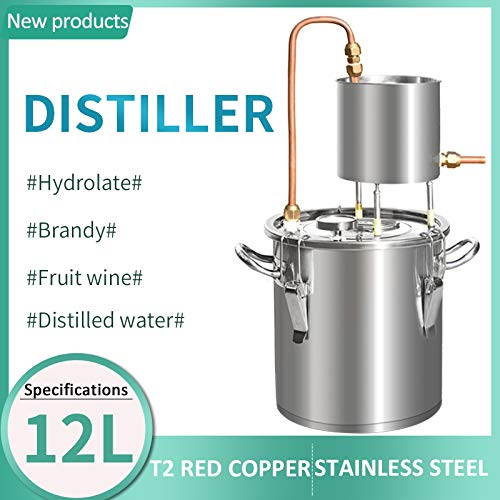 12L Home red copper cup Distiller 3Gal used for Alcohol Making Home Wine DIY Beer Distilling Equipment
