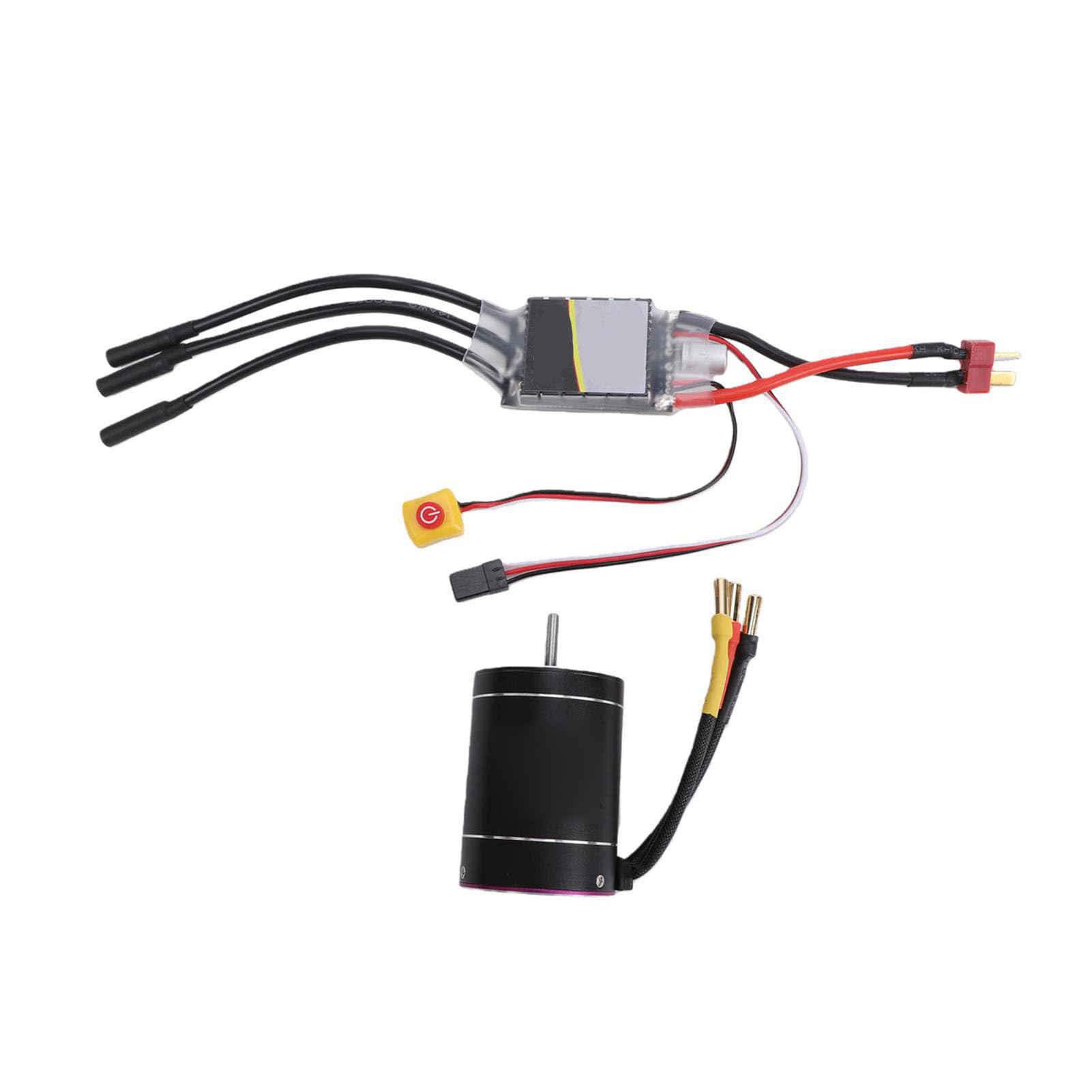 Annadue Zestaw RC Brushless Silnik ESC 3650 2600KV z Regulatorem 75A do | Wodoodporny silnik bezszczotkowy i zestaw ESC z aluminiowym radiatorem do łodzi RC Trucks