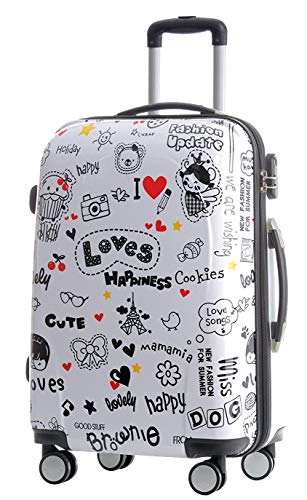 BEIBYE Reisekoffer Hartschalen Hardcase Trolley Zahlenschloss Polycarbonat Set-XL-L-M- Beutycase (Love, M(Handgepäck))