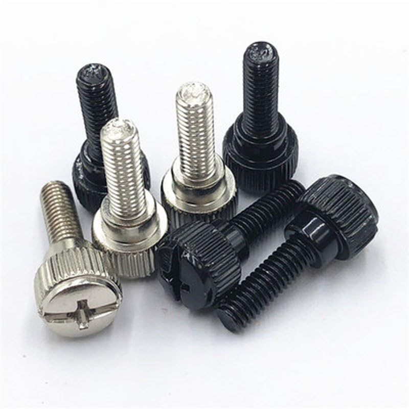 M3 Phillips Steps Screw Thumb Decoration Bolts Hand Twist Screws Black/White - (Size: M3x10mm(20pcs), Length: Black)