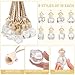 80 Pcs 8 ml Hanging Car Freshener Diffuser Pendant Bottle with Wooden Caps Lanyard, Empty Transparent Glass Aromatherapy Essential Oil Air Diffuser for Perfume Gift