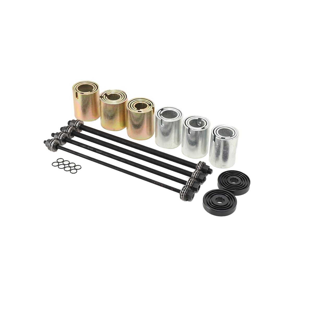 Estrattore Silent Block Auto, Kit di 26 Manicotti Universali in Acciaio Zincato, con Gomma Sostituibile, per Rimozione Sicura di Cuscinetti e Boccole, Compatibile con Alwo SA40 e SA40-E