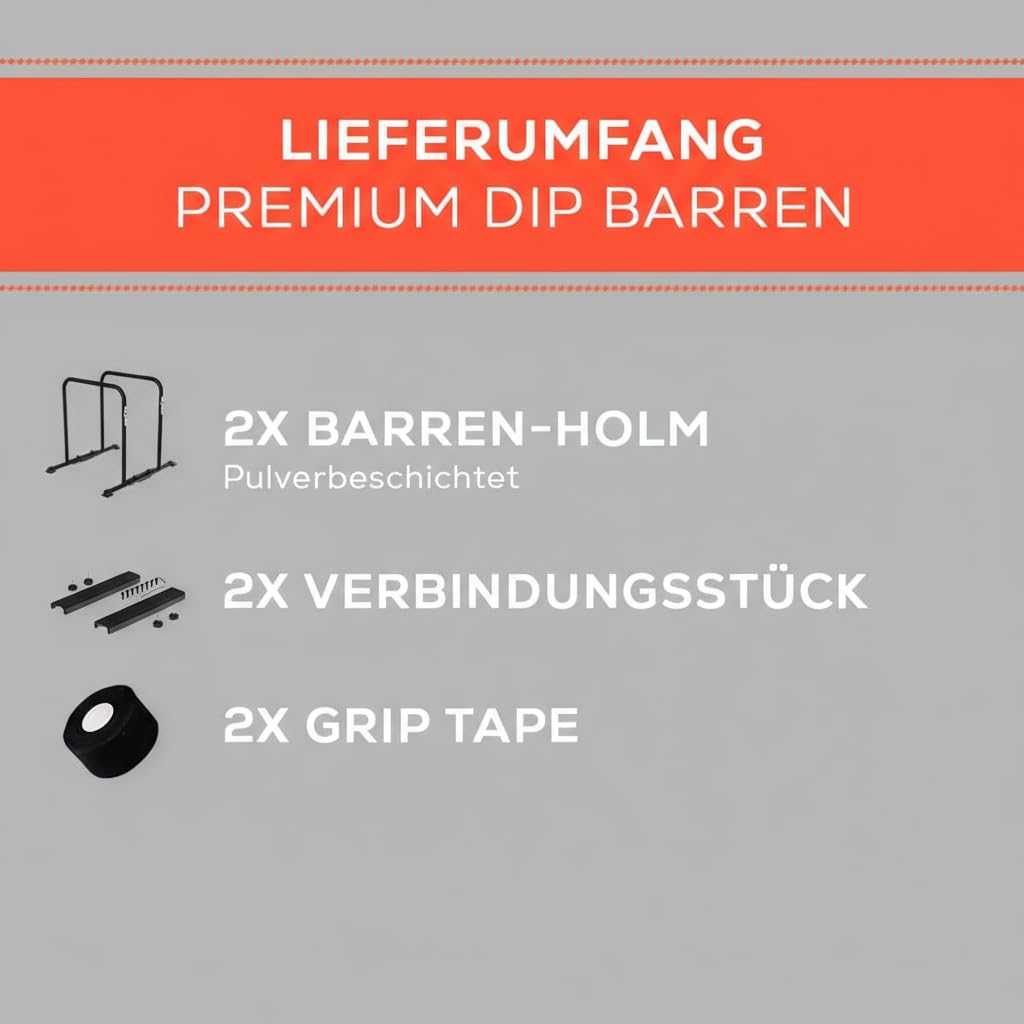 NEOLYMP Dip Barren Calisthenics Equipment – 400 kg belastbare Dip Station mit E-Book - verstellbare Breite – 90 cm Höhe mit rutschfesten Füßen – rostfreie Dip Stange Fitnessgeräte für Zuhause