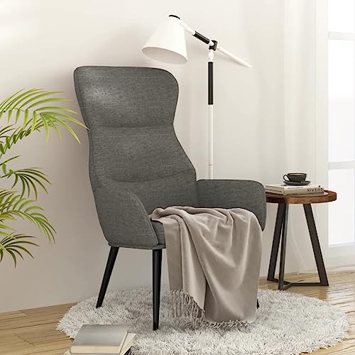 Tonture Relaxsessel Hellgrau Stoff, Gemütlicher Polstersessel für Wohnzimmer Schlafzimmer, Stabile Metallrahmen Lounge Sessel, Bequemer Lesesessel mit Armlehnen, 70x77x94 cm