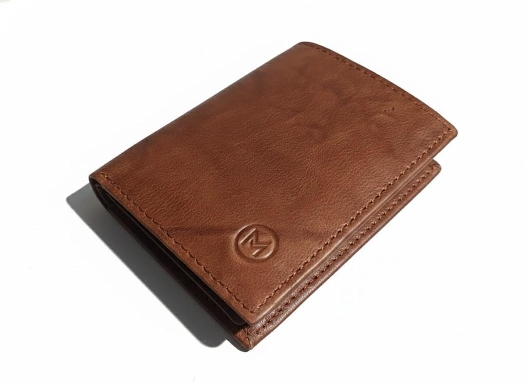 Men’s Genuine Leather Wallet Bifold with Zipper Coin Pocket – Brown Slim Card Holder with Multiple Card Slots & ID Window – Stylish Durable Pocket Wallet for Men (Brown)-image-41