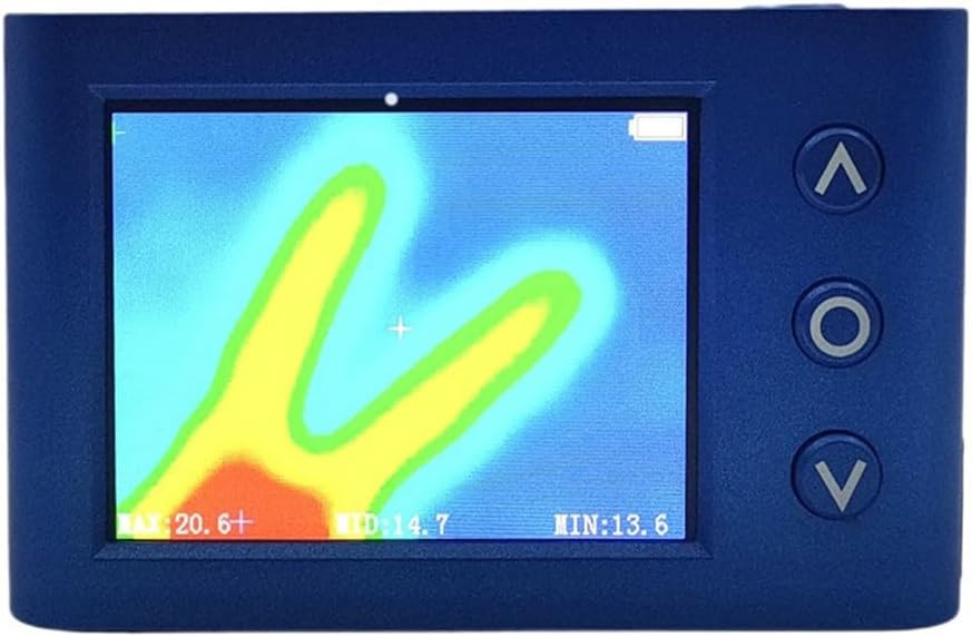 MLX90640 32x24 Digital Infrared Thermal Camera Viewer with 2.4" LCD Screen, Adjustable Emissivity & USB Data Transfer, Blue