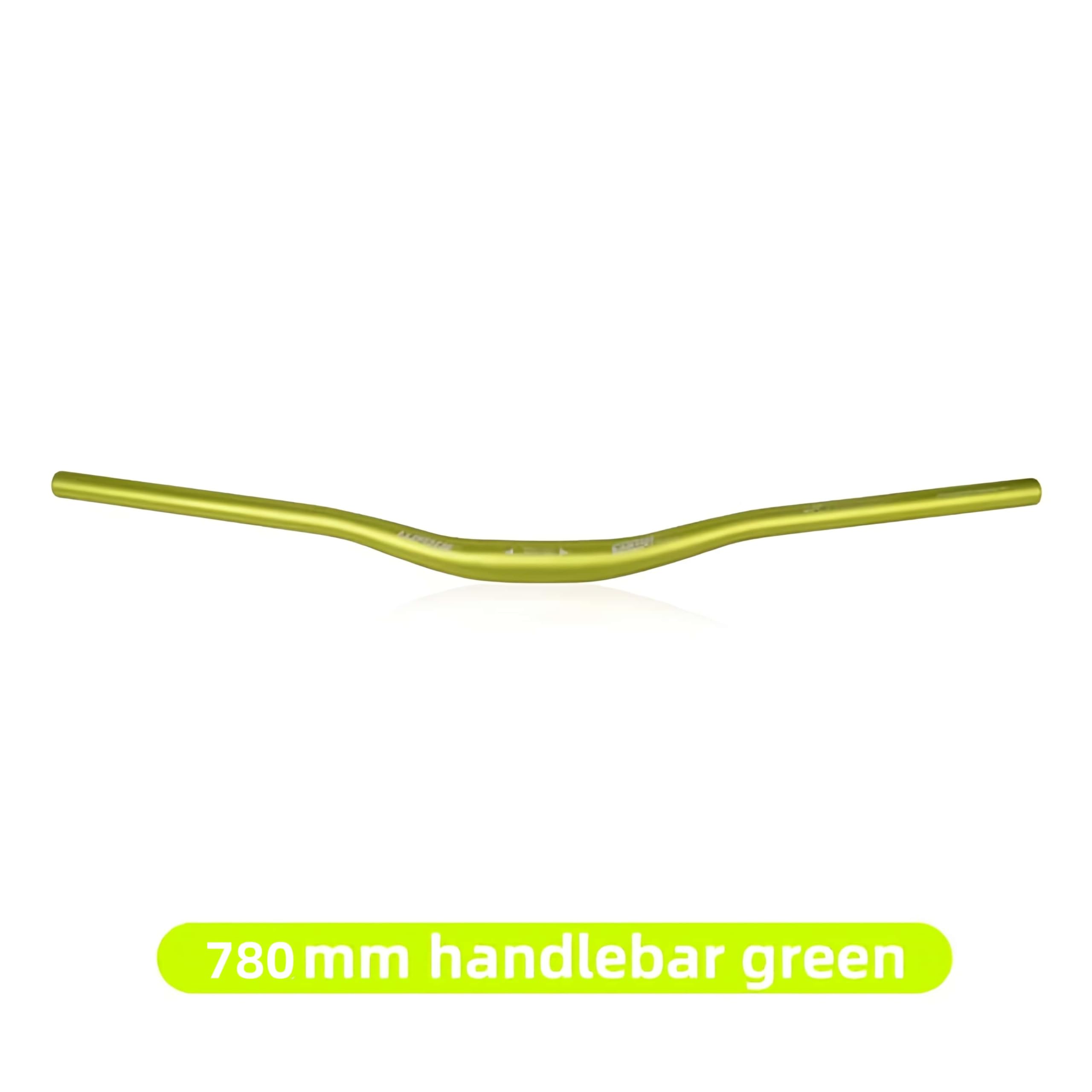 TRKIMAL φ31,8mm Długa kierownica do roweru MTB 780mm z podwyższeniem 30mm, kierownica do jazdy zjazdowej, wyścigów off-road, MTB, BMX (Zielony)