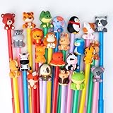 DMIGHT Cute Safari Animals Cartoon Gel Black Ink Pens,Random Kawaii Writing Pens,Assorted Styles Pens for School Office Home Student Kids Present (24)