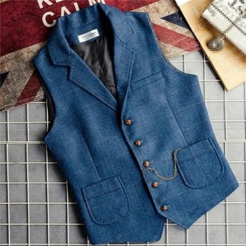 Men Vest Herringbone With Lapel Formal For Business Wedding Groom Banquet Men Suit Waistcoat3