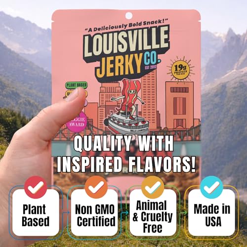 Image of Louisville Jerky Co. Maple Bacon Vegan Jerky, 3 oz, 3-Pack
