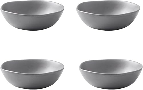 SOCOSY Platos clásicos de cerámica mate para salsa de sushi, platos de aperitivo con Ddge irregular para cocina de 3.2 pulgadas (juego de 4)