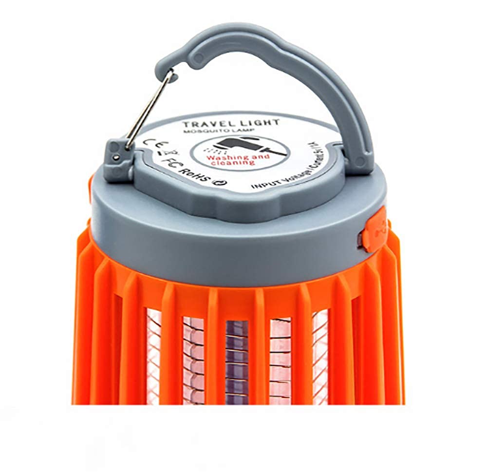 TEmkin Exterminador eléctrico de Insectos, lámpara antimosquitos con Trampa LED de 360 Grados, se Puede Utilizar en Interiores o Exteriores, Carga Solar y USB, luz de Camping Impermeable
