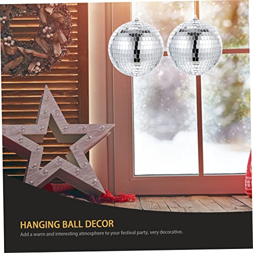 TOYANDONA 2 Pçs Espelho De Vidro Decorativo Bola De Discoteca Pendurado Bola De Discoteca Pendurado