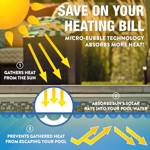 Image of Doheny's Clear-Tek Micro Bubble Solar Pool Cover for Above Ground Swimming Pools | Increase Solar Energy Absorption, Retain Heat, Reduce Evaporation, Reduce Heat Loss & Save, 18 ft Round Blue 2400