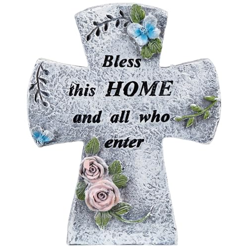 Estatua Cruz Bless This Home 6.75 pulgadas