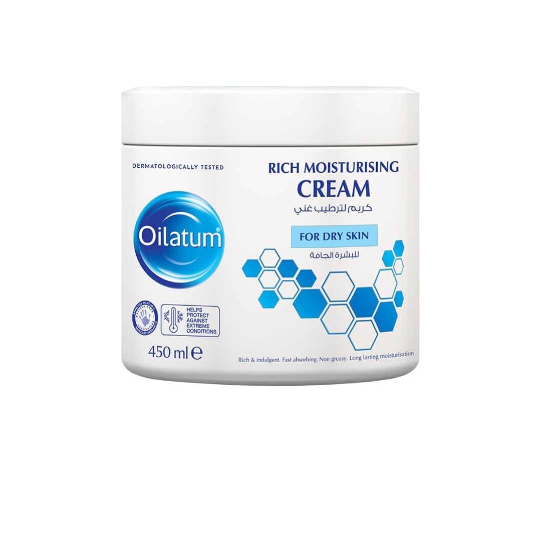 Oilatum Rich Moisturising Cream | Rich and Indulgent | Fast Absorbing and Non Greasy | Long Lasting Moisturization | For Dry Skin | 450ml